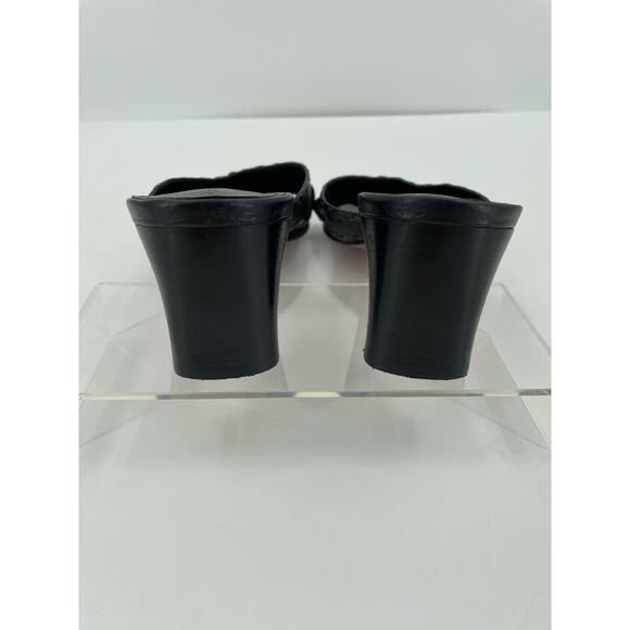 Brighton Tamijo Croc Wedge Heels, Black, Sz. 9 1/2 M, Casual Office Career - Picture 4 of 10